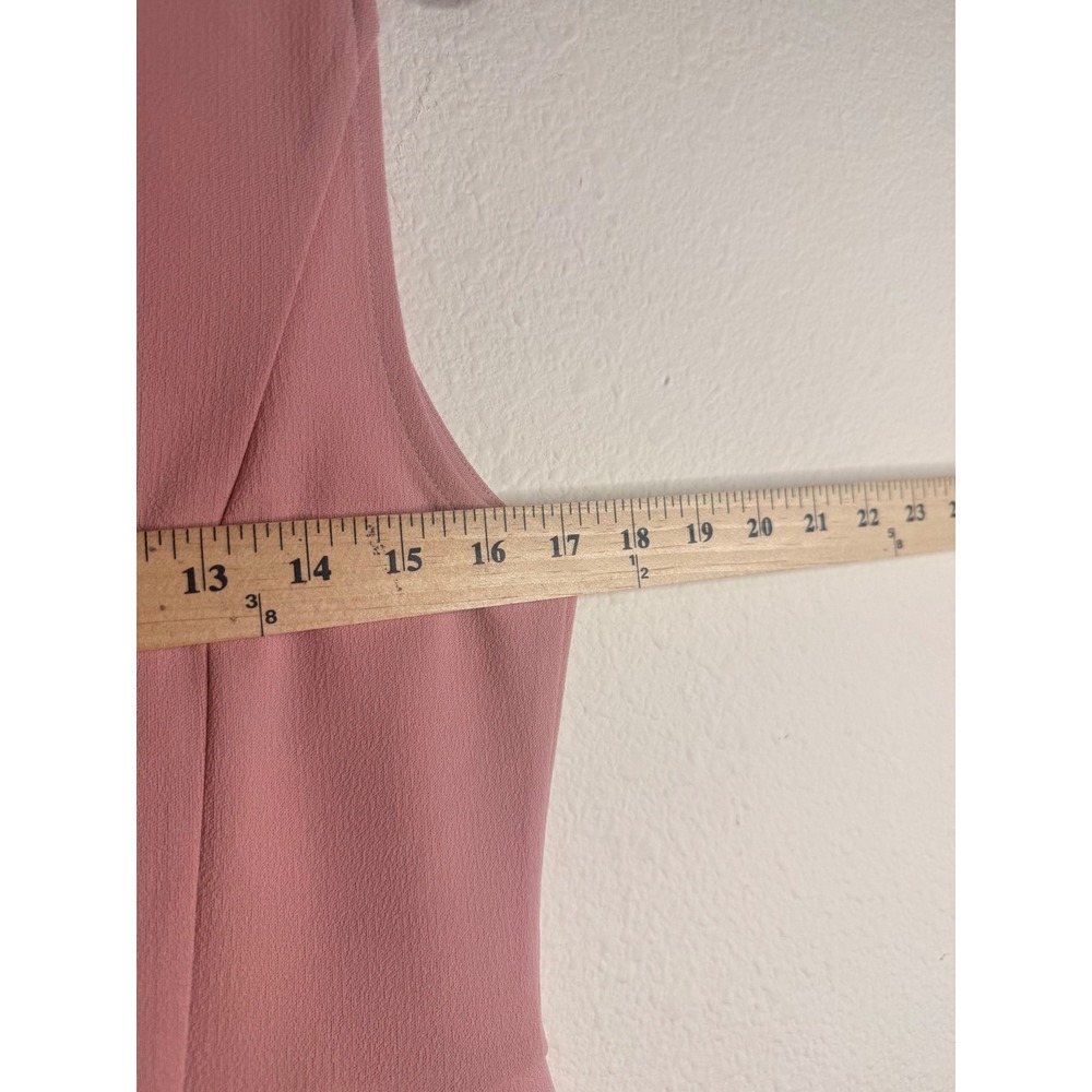 NY&C 7th Avenue Womens M Pink Peplum Top Sleeveless Keyhole Y2K Career - Picture 3 of 8